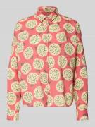 0039 Italy Relaxed Fit Bluse im Allover-Look Modell 'LUCY' in Pink, Gr...