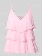Only Regular Fit Trägertop mit Vollants Modell 'LINN' in Rosa, Größe L
