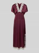 Jake*s Collection Maxikleid aus Viskose mit Spitzenbesatz in Altrosa, ...