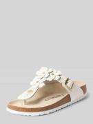 Birkenstock Zehentrenner aus Leder mit floralen Applikationen Modell '...