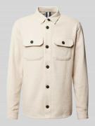 Profuomo Hemdjacke mit Brusttaschen in Offwhite, Größe S