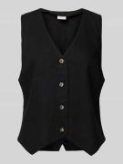 FREE/QUENT Leinenweste mit V-Ausschnitt Modell 'Lava' in Black, Größe ...