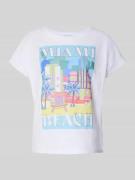 Milano Italy T-Shirt mit Rundhalsausschnitt in Weiss, Größe XS