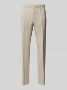 BOSS Regular Fit Anzughose aus Leinen-Mix Modell 'LEON' in Beige Melan...