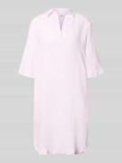 0039 Italy Knielanges Leinenkleid Modell 'DERRY' in Hellrosa, Größe L
