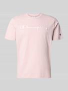 CHAMPION T-Shirt mit Label-Stitching mit Rundhalsausschnitt in Altrosa...