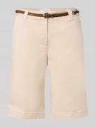 comma Bermudas mit Gürtel in Beige, Größe 34