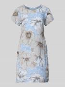 ZABAIONE Knielanges Kleid aus Leinen-Mix Modell 'Gi44nii' in Hellblau,...