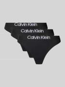Calvin Klein Underwear String aus Baumwoll-Mix im 3er-Pack in Black, G...