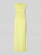 Marc Cain Maxikleid mit Kordelzug an der Taille in Neon Gelb, Größe 34