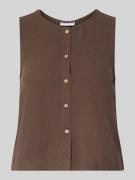 Jake*s Casual Bluse aus Viskose-Mix mit Knopfleiste in Dunkelbraun, Gr...