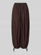 Gina Tricot Ballon Hose aus Viskose-Mix mit Kordelzug am Saum in Dunke...