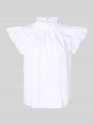 Rich & Royal Blusentop aus Baumwolle mit Stehkragen in Weiss, Größe 34