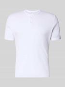 REVIEW T-Shirt mit kurzer Knopfleiste in Weiss, Größe L