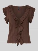 Only Slim Fit Strick-Top aus Viskose-Mix Modell 'NELLY' in Schoko, Grö...