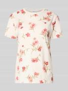 Jake*s Casual T-Shirt im Allover-Look mit Rundhalsausschnitt in Offwhi...