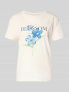 Jake*s Casual T-Shirt mit Motiv-Print und Rundhalsausschnitt in Offwhi...