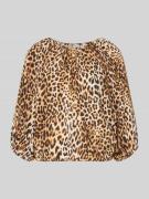 Emily Van den Bergh Blusenshirt aus Viskose mit 3/4-Arm in Mittelbraun...