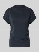 Jake*s Collection T-Shirt aus Modal-Mix mit Raffungen in Black, Größe ...