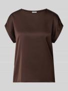 Vila T-Shirt aus Satin Modell 'ELLETTE' in Dunkelbraun, Größe 34