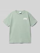 CHAMPION T-Shirt mit Label-Print und Rundhalsausschnitt in Schilf, Grö...