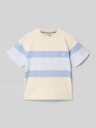 Boss Regular Fit T-Shirt aus Baumwoll-Mix in Sand, Größe 140