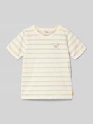 Steiff Regular Fit T-Shirt mit Logo-Stitching in Ecru, Größe 104