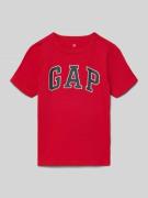 GAP Regular Fit T-Shirt mit Logo-Print in Rot, Größe 116