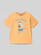 Mayoral Regular Fit T-Shirt mit Motiv-Print in Apricot, Größe 116