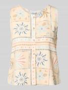 Jake*s Casual Blusentop aus Viskose-Leinen-Mix mit Knopfleiste in Beig...