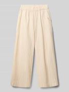 Garcia Wide Fit Stoffhose mit Logo-Stitching in Ecru, Größe 140