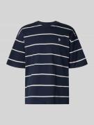 REVIEW T-Shirt mit Rundhalsausschnitt und Logo-Stitching in Marine, Gr...