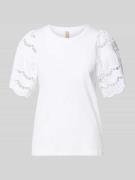 Soyaconcept T-Shirt mit Lochstickerei Modell 'LORAINE' in Weiss, Größe...