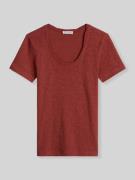 Marc O'Polo Regular Fit T-Shirt aus reiner Baumwolle in Bordeaux, Größ...