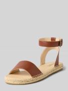Espadrij Sandalette aus Leder Modell 'NIMES' in Cognac, Größe 36