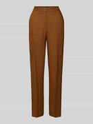 Mango Straight Fit Leinenhose mit Bügelfalten Modell 'Boreli' in Camel...