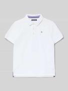 Tommy Hilfiger Teens Poloshirt mit Logo-Stickerei in Weiss, Größe 10