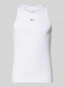 BLKVIS Tanktop in Ripp-Optik mit Label-Stitching in Weiss, Größe S