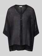 comma Relaxed Fit Bluse aus Viskose-Mix mit V-Ausschnitt in Black, Grö...