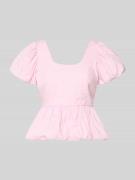 YAS Regular Fit Bluse mit Raffungen Modell 'Nille' in Pink, Größe 34