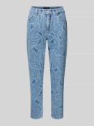 MCNEAL Slim Fit Jeans im 5-Pocket-Design mit Fransensaum in Marine Mel...