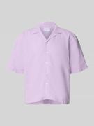 Lindbergh Cropped Freizeithemd aus Leinen-Baumwoll-Mix in Lavender, Gr...