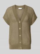 Fynch-Hatton Cardigan aus Viskose-Mix mit V-Ausschnitt in Oliv, Größe ...