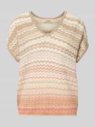 MOS MOSH Strickshirt mit V-Ausschnitt und Kappärmeln Modell 'Shani' in...