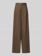 Stefanel Wide Fit Hose mit Bundfalten Modell 'Ginkoli' in Mittelbraun,...