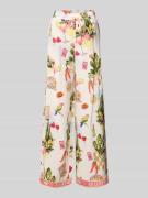 Marc Cain Wide Fit Stoffhose aus Viskose-Mix mit Allover-Motiv-Print i...