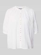 JAKE*S STUDIO WOMAN Bluse mit Mao-Kragen und 3/4-Arm in Ecru, Größe 34