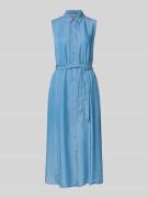 Soyaconcept Hemdblusenkleid mit Bindegürtel Modell 'LIV' in Jeansblau,...