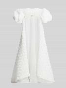 Luxuar Relaxed Fit Jacke in Maxilänge mit floralem Zierbesatz in Offwh...