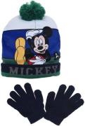Disney Micky Maus Mütze und Handschuhe, Navy, Größe 54